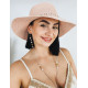Dámský růžový slaměný klobouk s perlami