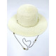 Dámský béžový slaměný klobouk s perlami